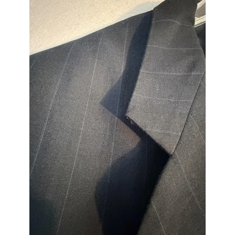 Oscar De La Renta Suit Mens 40 35x30 Gray Wool 2 Piece Jacket Pants Formal